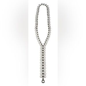 Chanour LONG BOHO ZIPPER NECKLACE IN PEWTER